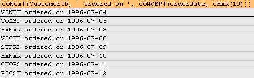 Using CONVERT function to convert date to string.