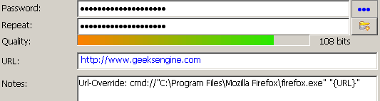 Open URL from KeePass in browser.