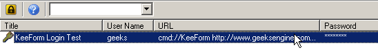 Double click URL to use KeeForm