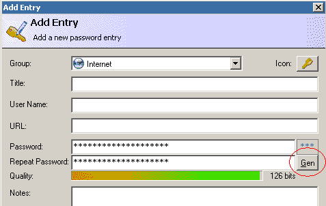 Manually generate random password.