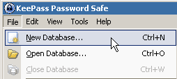 Create a new password database