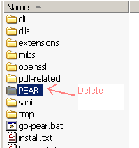 Delete PEAR folder
