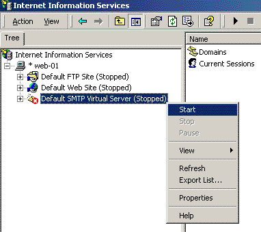 SMTP server is stopped
