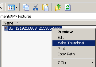 Use Easy Thumbnail from context menu in Windows Explorer
