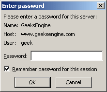 Remember password feature