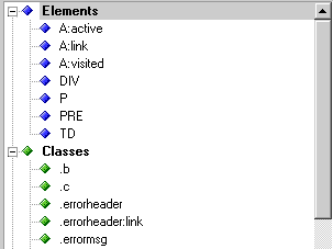 CSS selector list within current style sheet