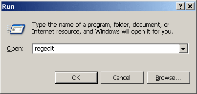 Open Windows Registry window