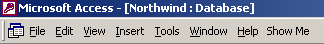 Northwind trader Access database menu bar